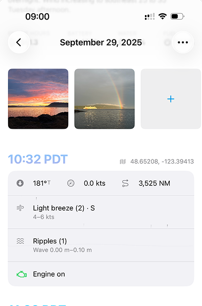 Map view showing GPS track and waypoints